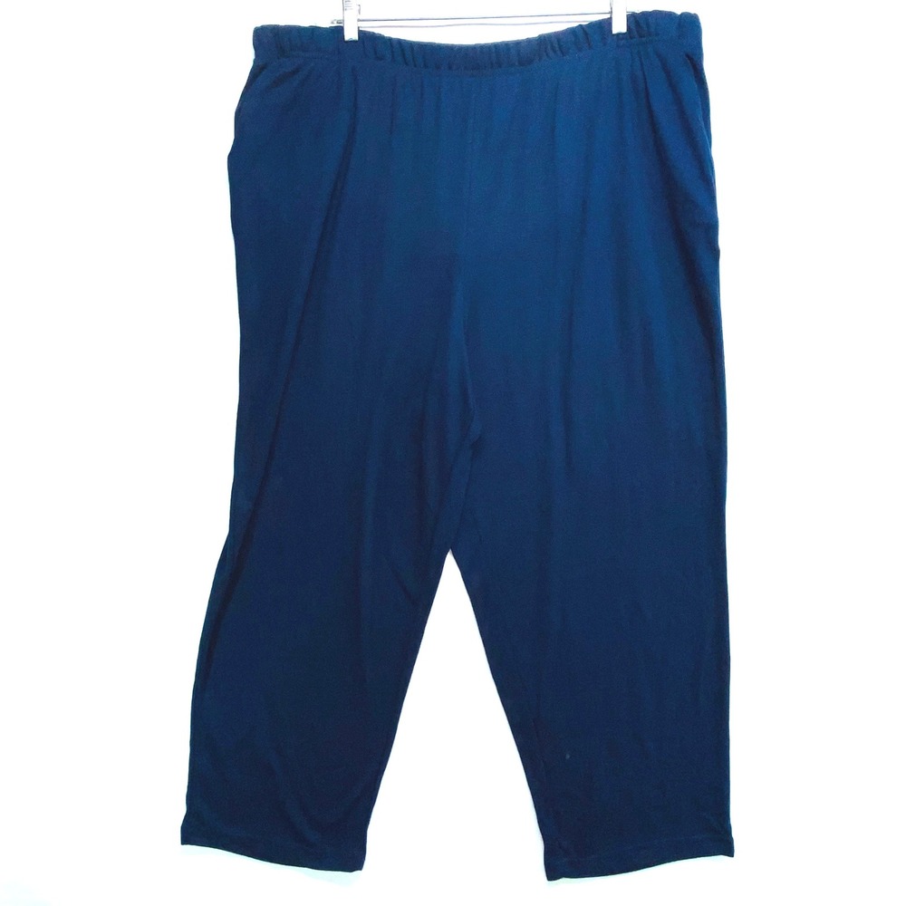 Roamans 3X Petite‎ Navy Blue Elastic Waist Pants Women's Casual Comfort 30/32